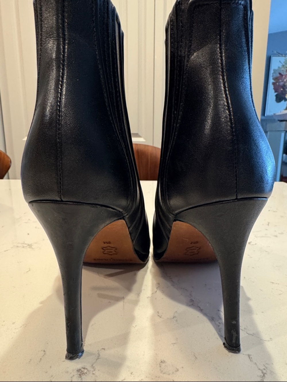 Donald J. Pliner Black Pointed-Toe Leather Ankle Booties - Picture 4 of 8